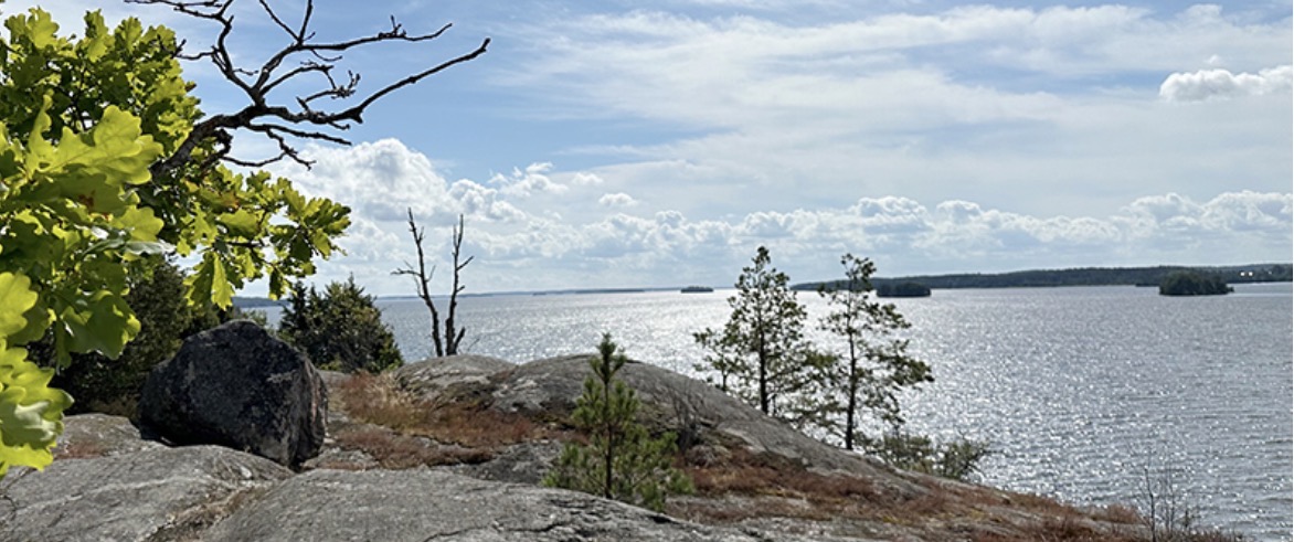 Utsikt från Vattunödsbergets klippor över Mälaren