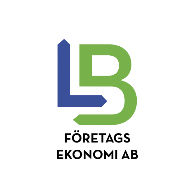 LB Företagsekonomi AB – blå och grön logotyp